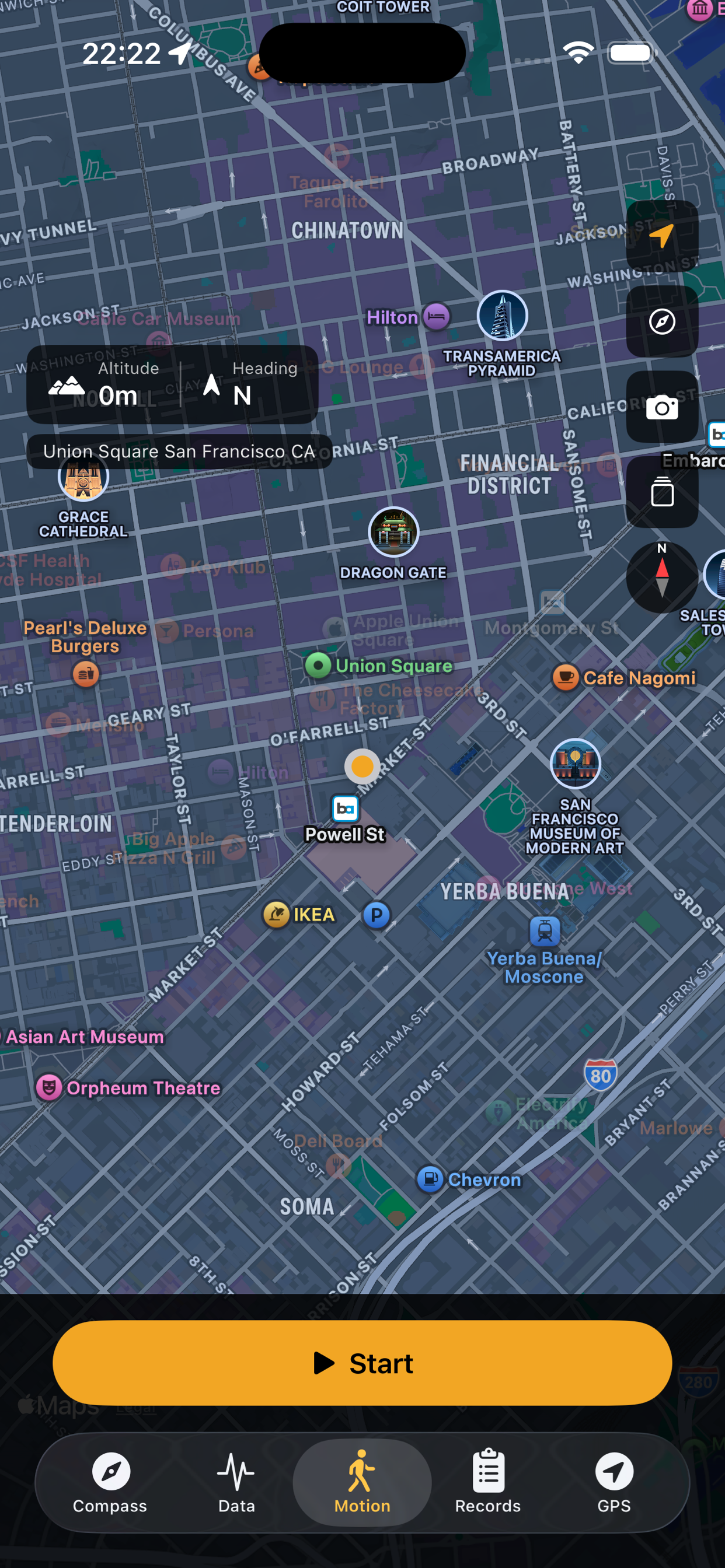 Motion tracking with live map